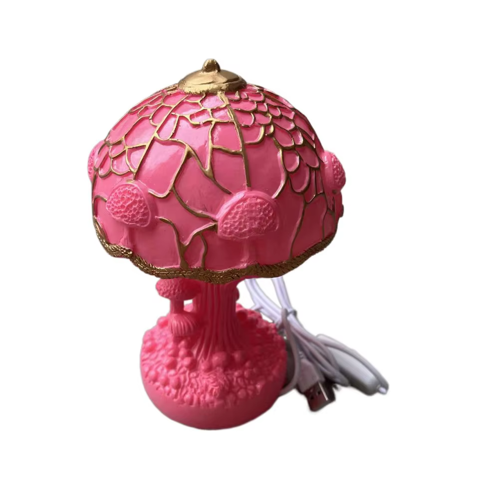 Lampe de table au design esthétique vintage, série de plantes en résine, lampe champignon, lumière a