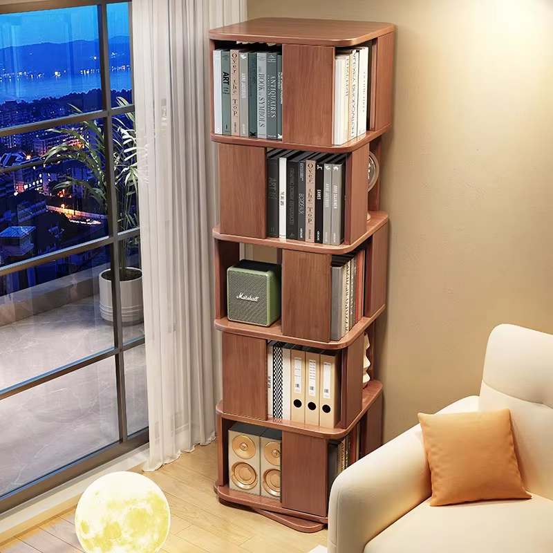 Bibliothèque rotative à 360 degrés en bois massif, support pour livres d'images pour enfants, pour c