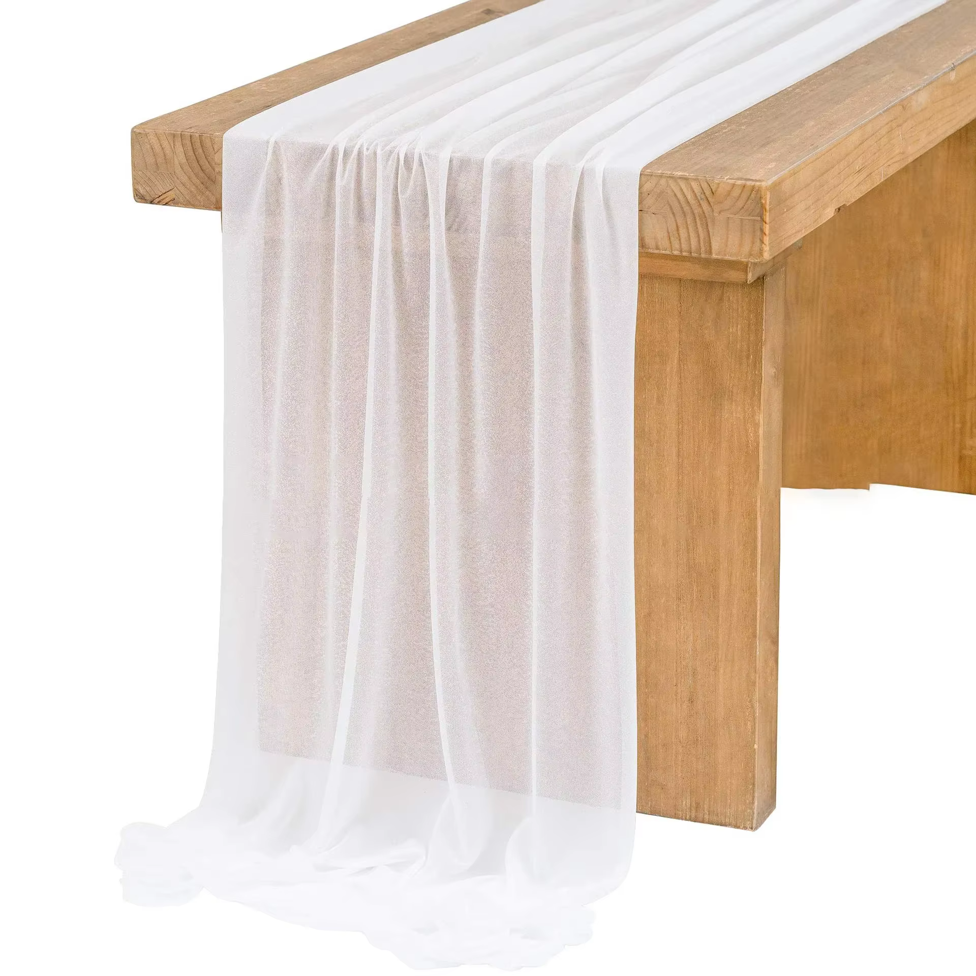 Chemin de Table violet en mousseline de soie, 4 pièces, réglage de Table Semi-transparent pour salle
