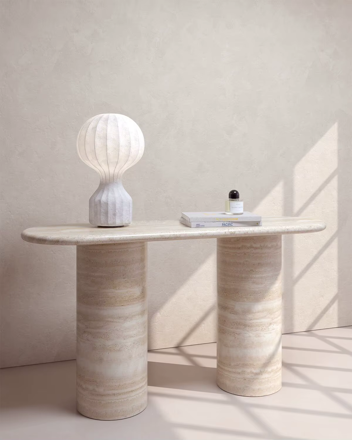 Table Console en travertin Beige moderne, meubles de salon en pierre naturelle, Table d'entrée de co