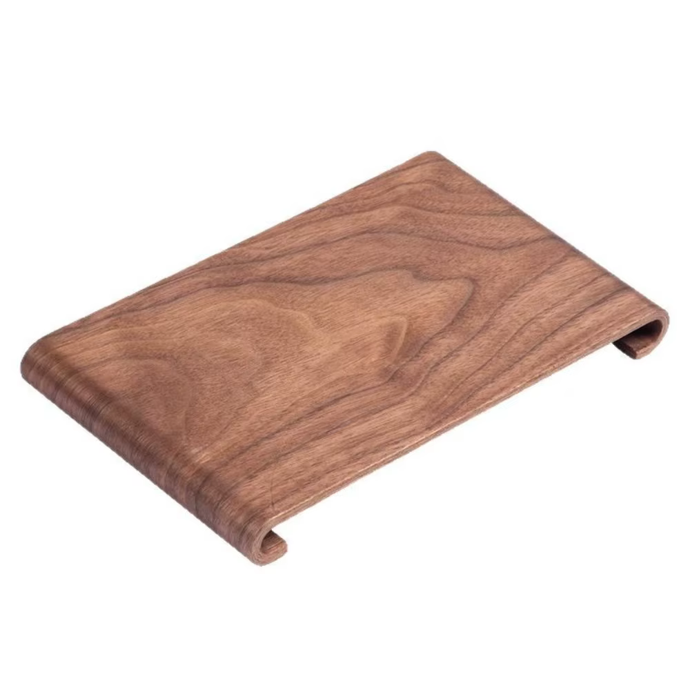 Plateau à thé rectangulaire pratique en noyer noir, plateau de table basse robuste, présentoir de bu