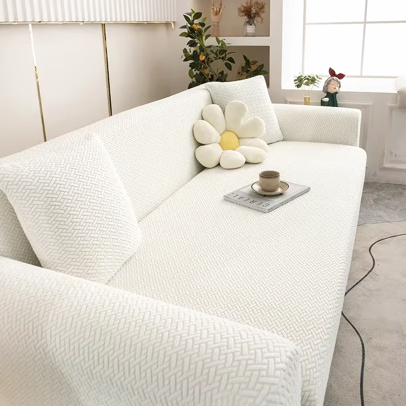 Housse de canapé élastique réglable en Jacquard, protection d'angle en forme de L, extensible et épa