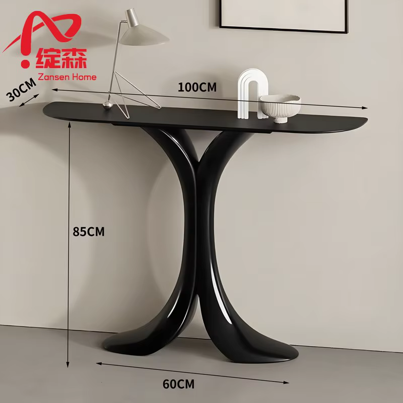 Table de Console minimaliste italienne, lisse et incurvée, esthétique de qualité supérieure, mobilie