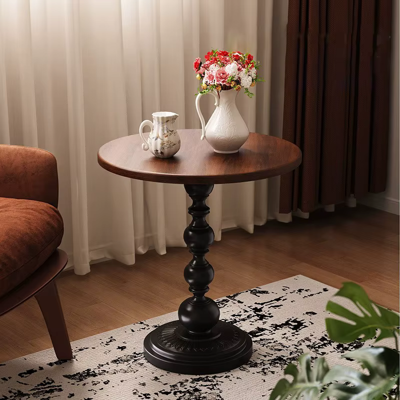 1 petite table d'appoint créative de style rétro pour le salon, table basse, petite table basse rond