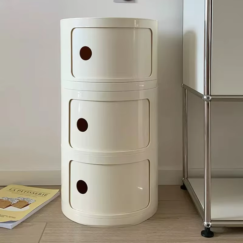 Table de chevet de chambre à coucher créative, moderne et minimaliste, ronde, petite armoire de rang