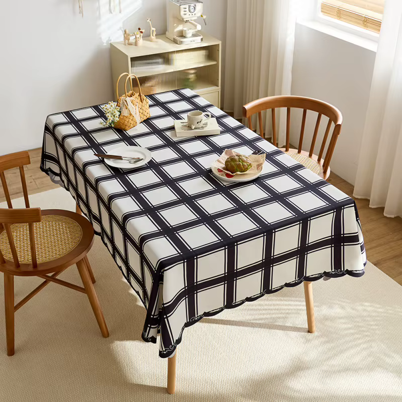 Nappe Vintage à Carreaux Imperméable et Anti-Taches pour Pique-Nique Extérieur Printanier – Housse d