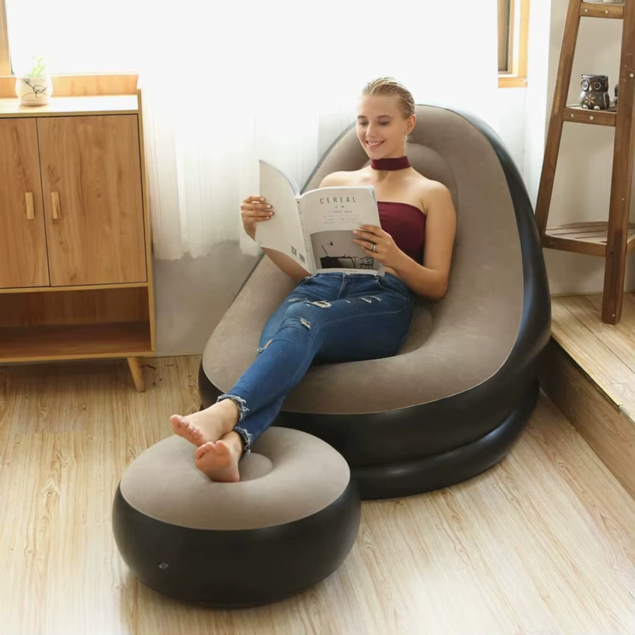 Nouveau canapé gonflable en peluche pour les paresseux canapé-lit pliable en plein air chaise allong