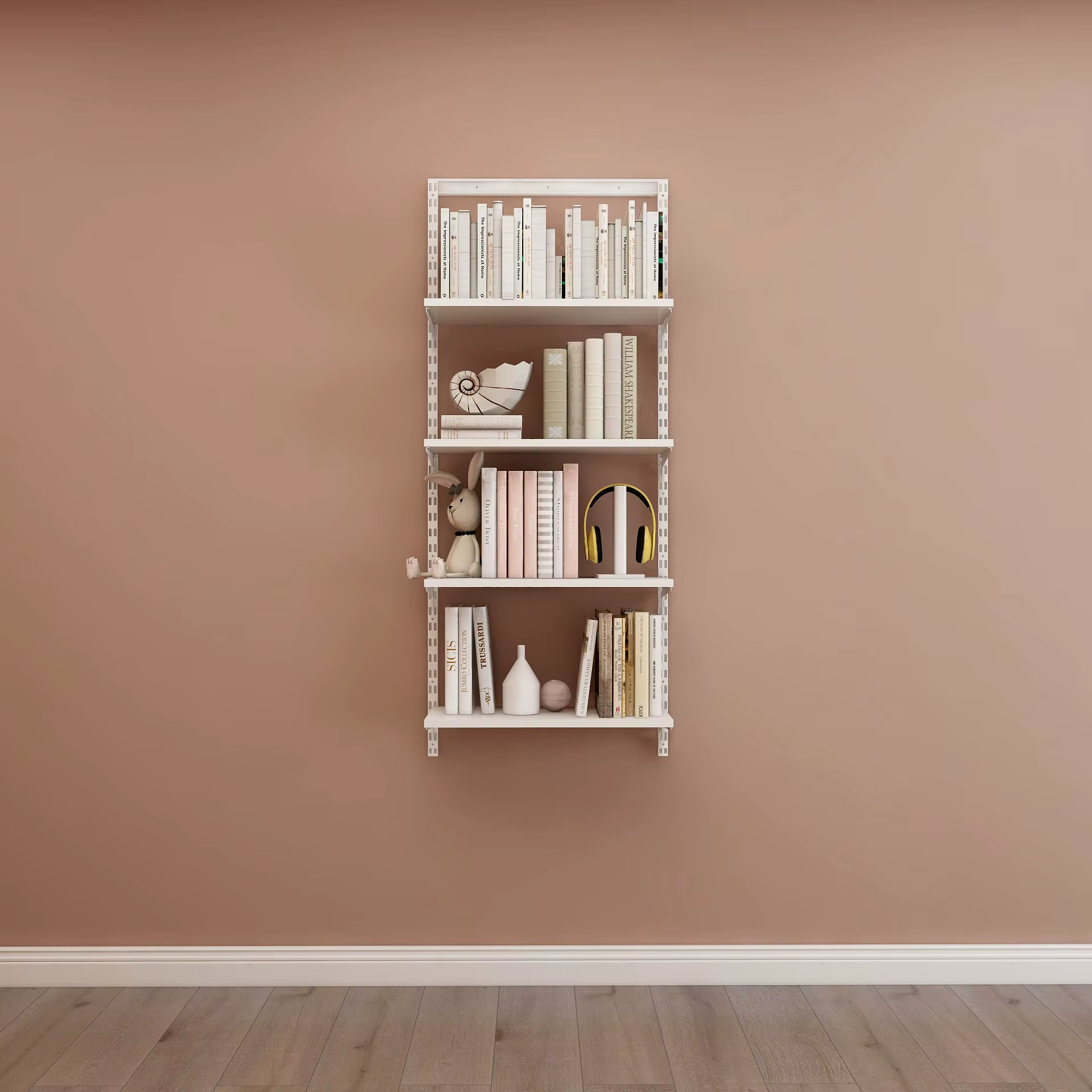Bibliothèque murale en métal blanche, petite bibliothèque élégante, Design pour la maison, la chambr