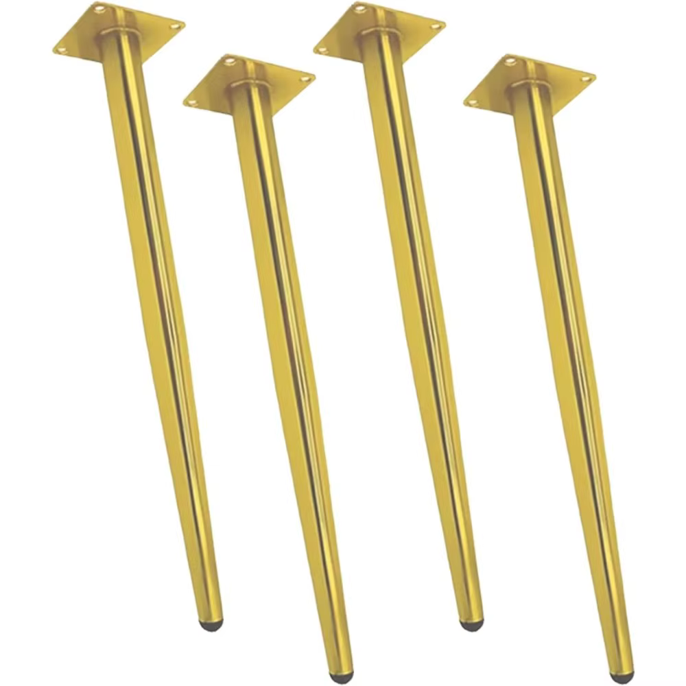 Pieds de table en métal coniques robustes – Ensemble de 28 pouces en fer noir mat pour table à mange