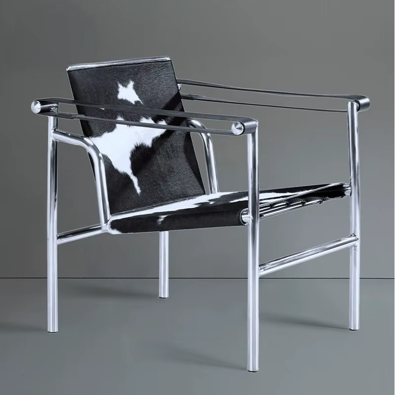 Italien Super Simple chaise décontractée salon lumière luxe en acier inoxydable café négociation sal