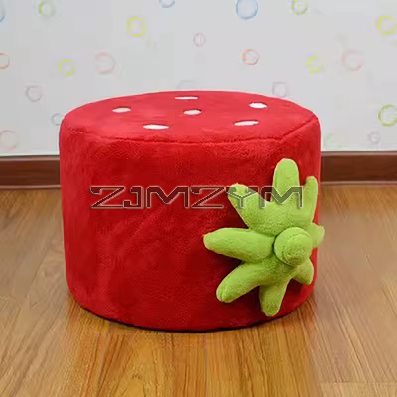 Canapé d'angle pour lecture, petit canapé combiné pour maternelle, canapé en tissu motif fraise mign