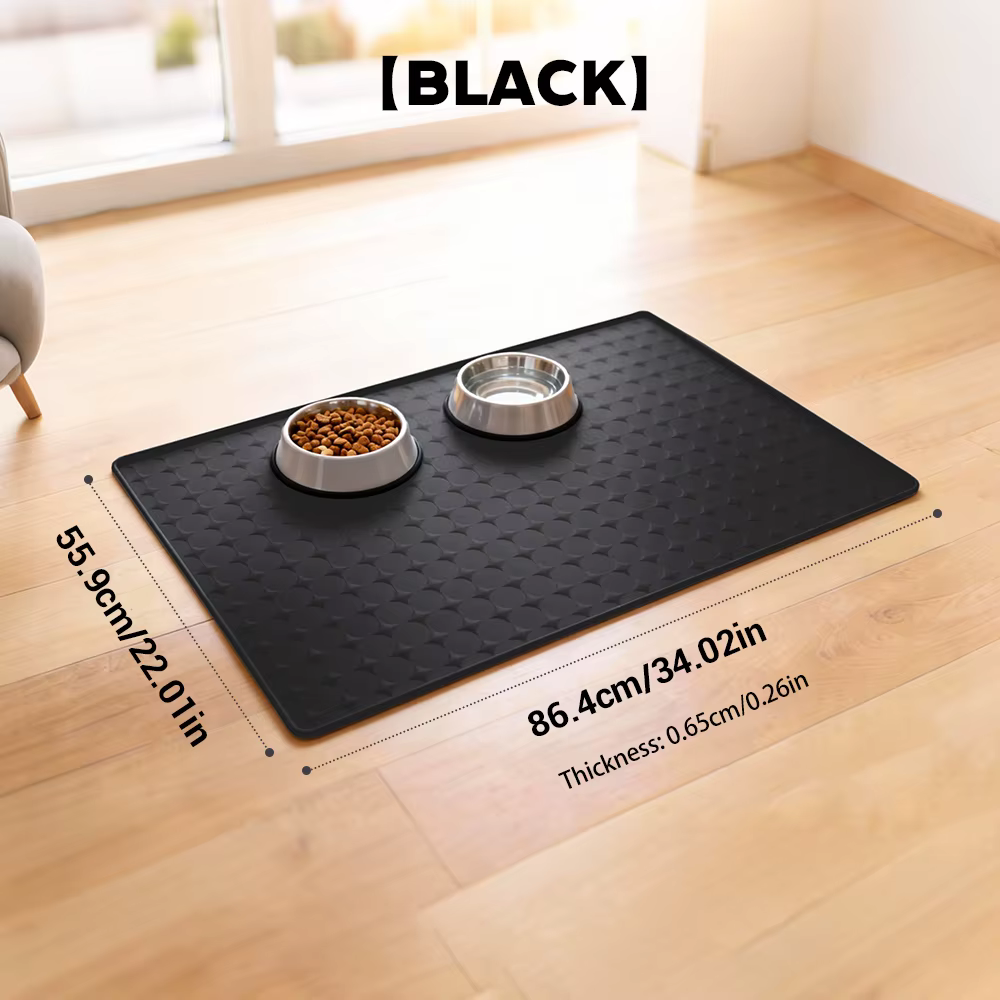 Tapis de repas pour animaux de compagnie, anti-déversement, facile à nettoyer, pliable, pour chat et
