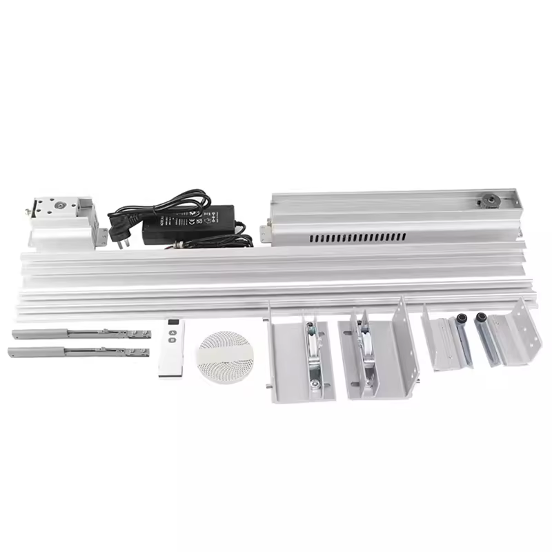 Meuble TV électrique télécommandé avec porte coulissante à liaison plate, commande intelligente, rai