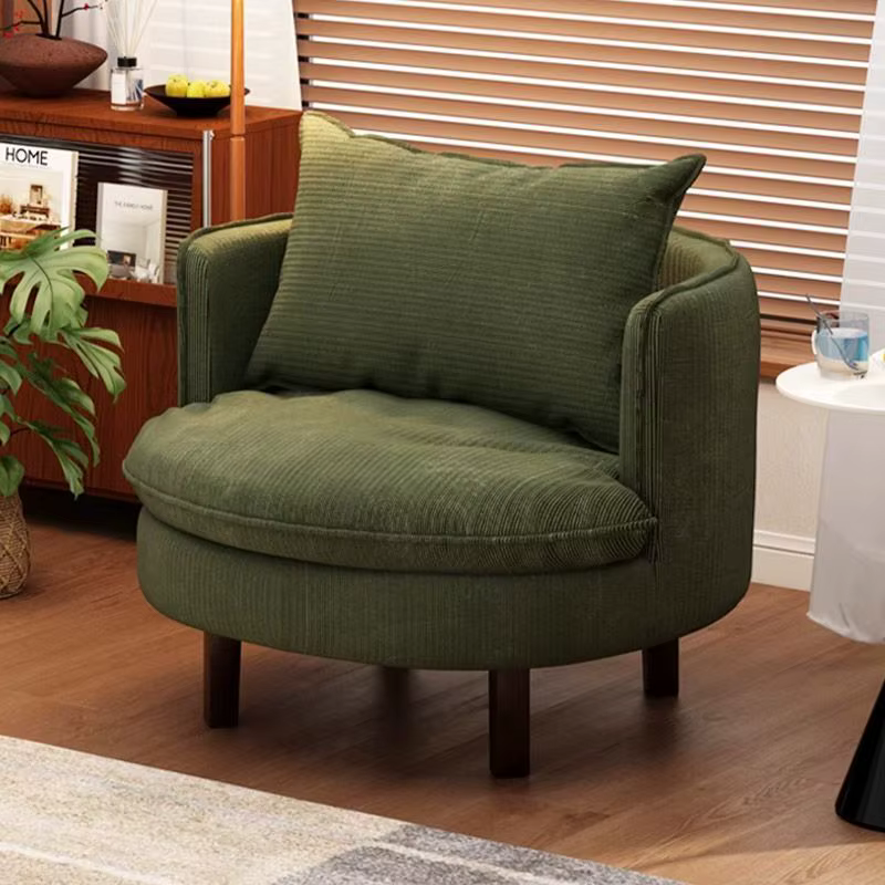 Canapé simple rotatif en tissu, chaise d'appoint paresseuse à dossier rond pour petit appartement, s