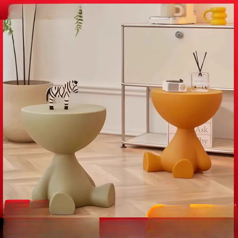 Table d'appoint de canapé créative, table basse amovible, style crème, simple, pour salon, table ron