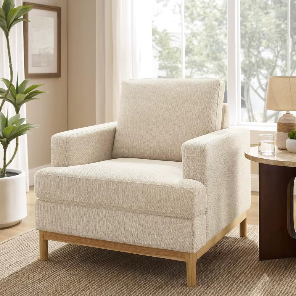 Chaise d'appoint surdimensionnée pour salon, fauteuil de lecture rembourré moderne pour chambre à co