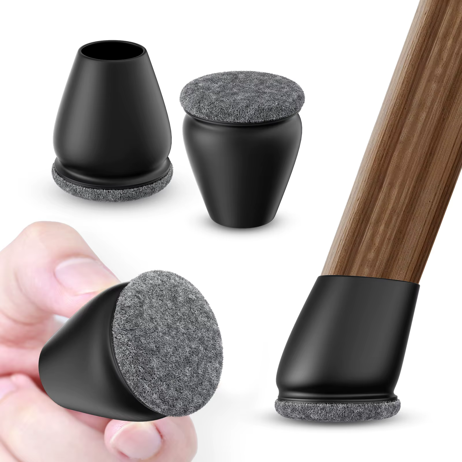 Protecteurs de sol pour pieds de chaise, 16 pièces, pour planchers en bois dur, coussinets de pieds 