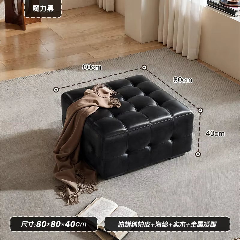 Tabouret en cuir européen maquillage Salon chambre banc canapé repose-pieds tabouret couloir Design 