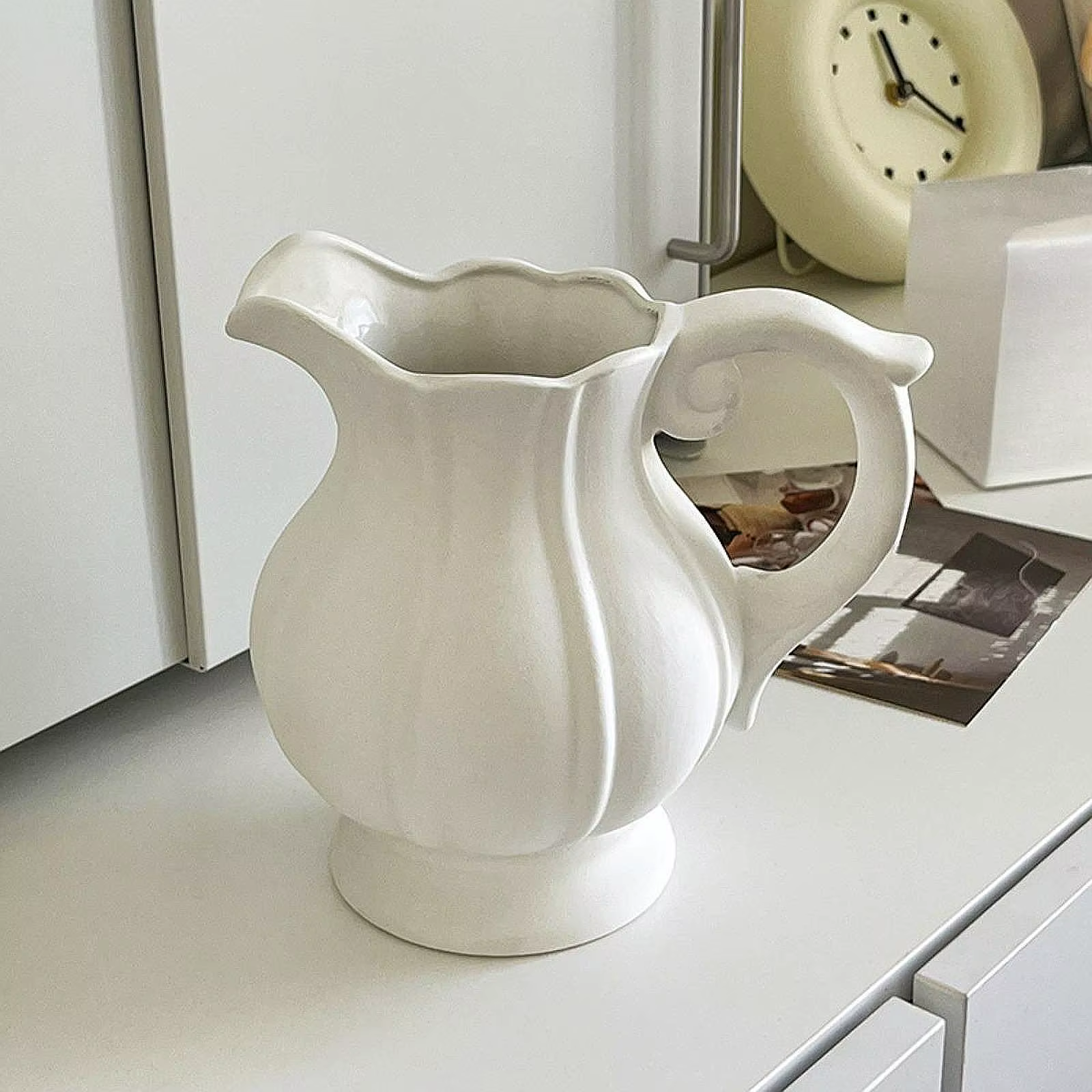 Vase à fleurs, vase en forme de pichet de style campagnard, cadeau de pendaison de crémaillère, pot 