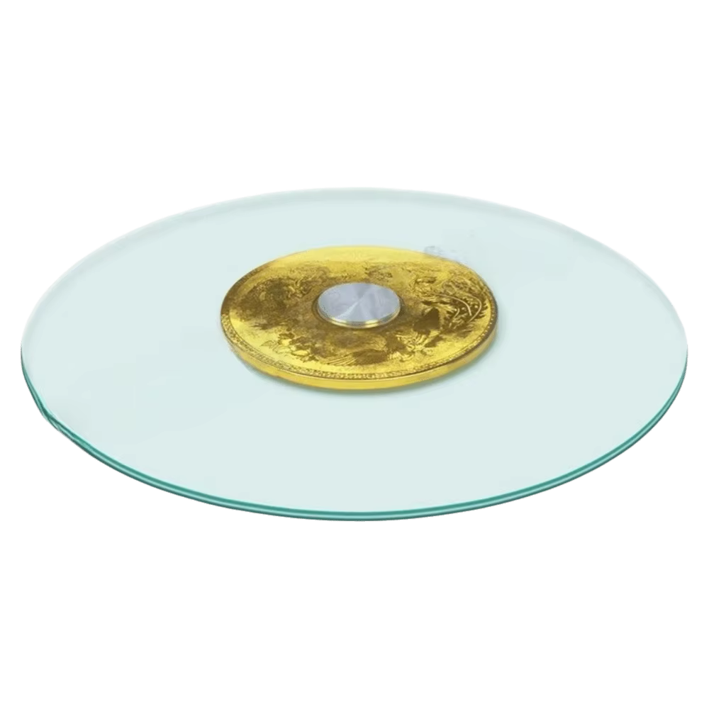 Plateau tournant Lazy Susan en verre trempé, plateau rond transparent de grande taille, plateau rota