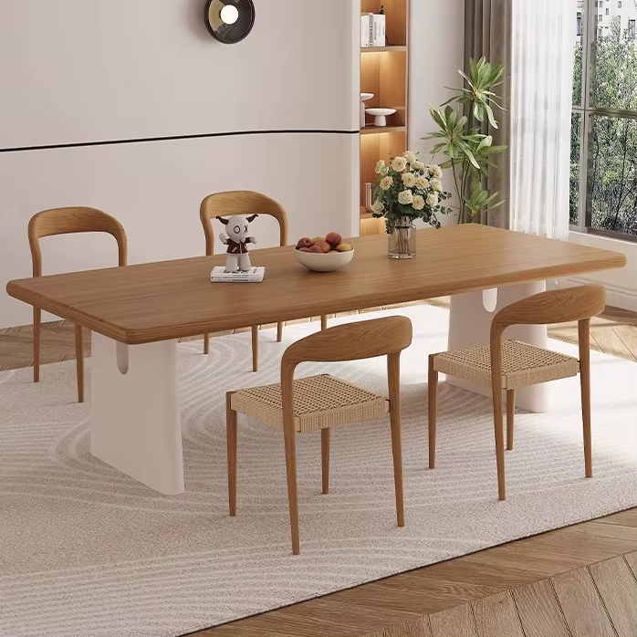 Table rectangulaire personnalisée en bois de pin, salle à manger rétro pour la maison, dîner intérie