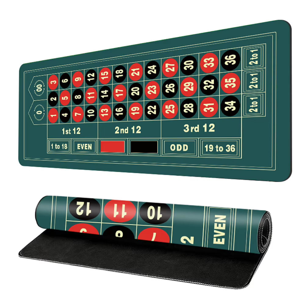 Tapis de Table de jeu en caoutchouc, Roulette de fête, tapis de Table de jeu de cartes, accessoires 
