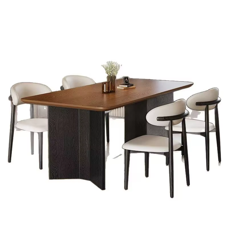 Table à manger rectangulaire de Style européen moderne avec dessus en pierre nordique/marbre, Base e