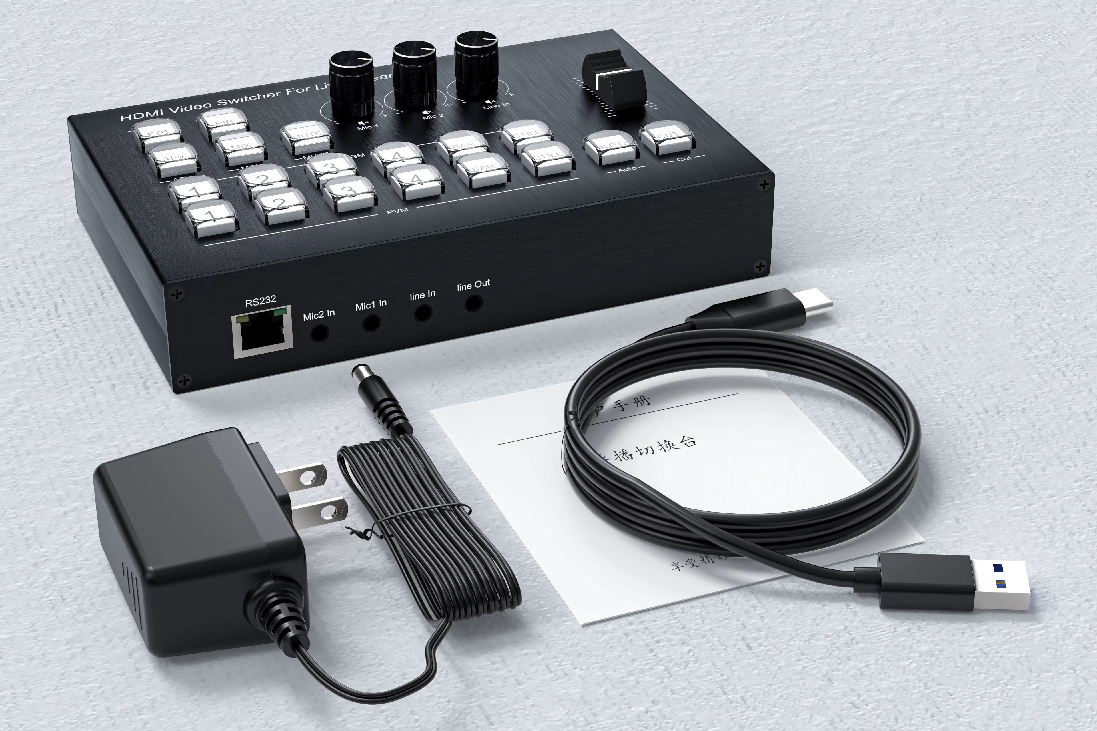Mélangeur vidéo HDMI commutateur Streaming en direct 4 canaux 4 voies multi-vues commutateur vidéo H