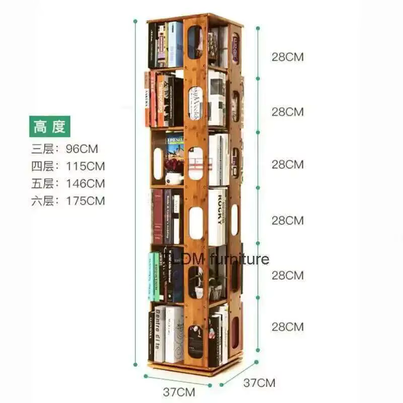 Bibliothèques rotatives simples, étagère à 360 degrés, meubles de salon, bibliothèques modernes au s
