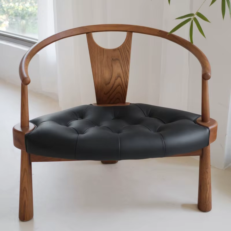 Fauteuil simple en bois massif, moderne, pour balcon, salon, détente, confortable, table et chaise à