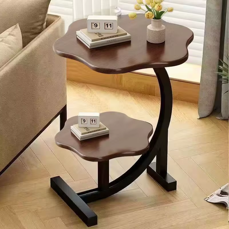 Table en frêne de style nordique, table d'appoint de canapé de salon, table basse simple, étagère de