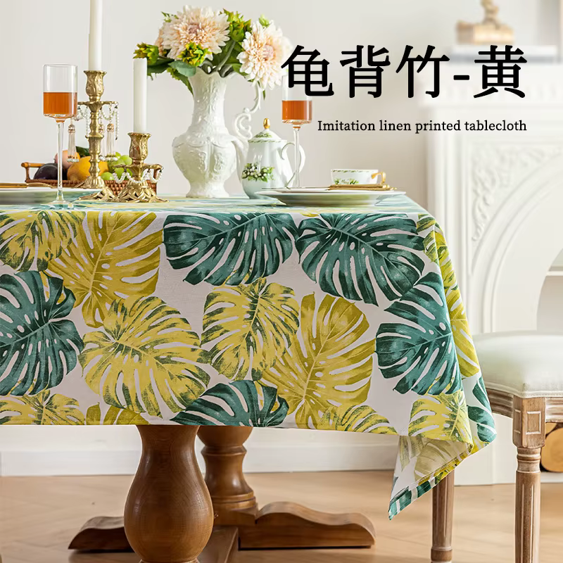 Nappe rectangulaire feuilles de plantes vertes tropicales feuilles vertes nappe Table à manger Table