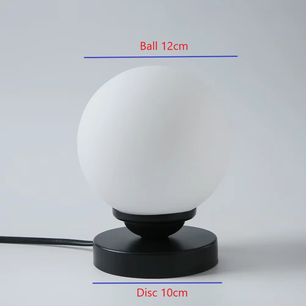 Lampes de table de lecture à LED, boule de verre doré, lampes de bureau pour chevet, chambre à couch