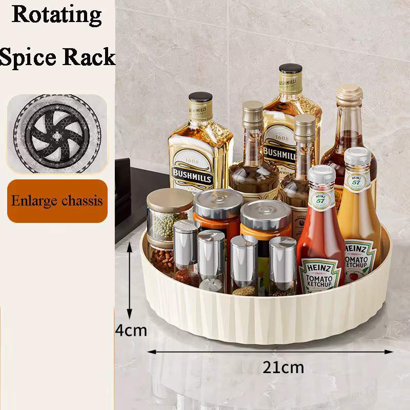 360 °   Plateau tournant Lazy Susan multifonctionnel en acrylique pour épices, organisateur pour com