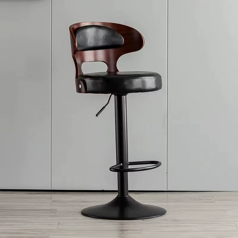 Tabouret de bar moderne de luxe, tabouret de comptoir de cuisine nordique à dossier haut, mobilier d