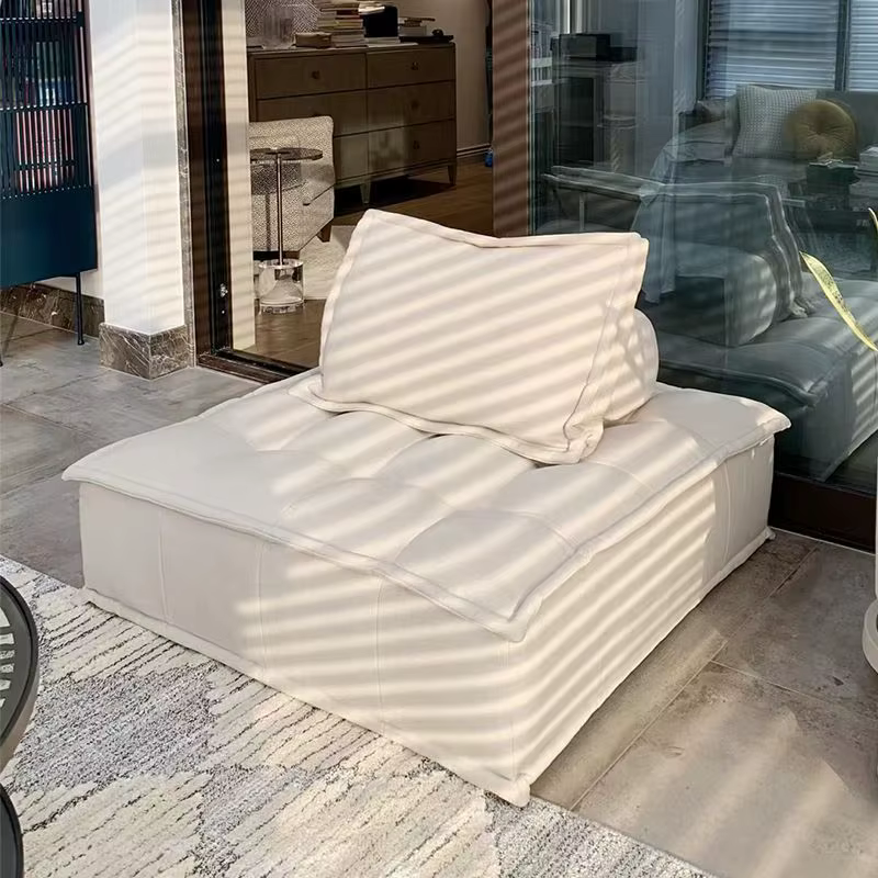 Fauteuil de sol modulaire individuel Piedmont, style Tofu carré, minimaliste italien, pour salon, te