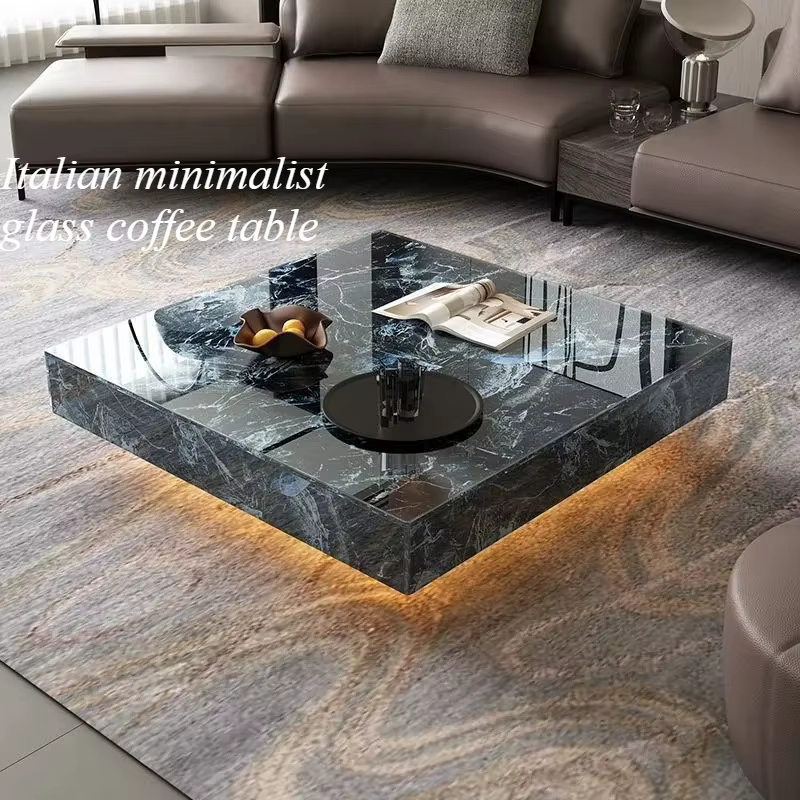 Table basse de luxe française 31 x 47 pouces, moderne, pour salon, idéale pour le gaming et l'hôtell