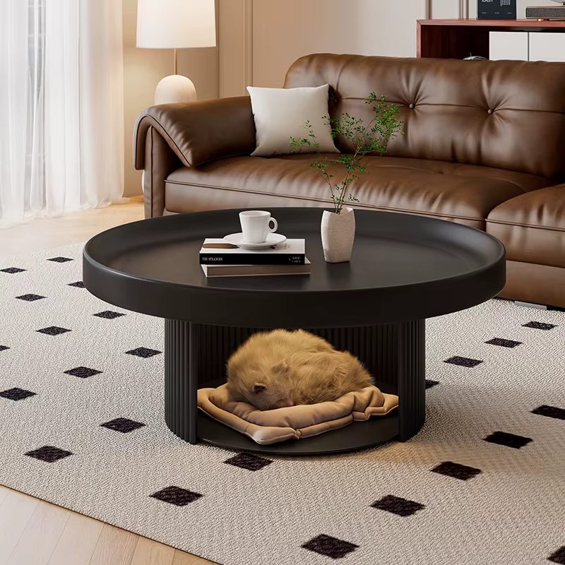 Table basse ronde moderne avec rangement Table basse française minimaliste à la mode Salon Glam Tabl