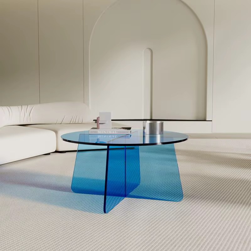 Table d'appoint minimaliste en acrylique de style crème, table d'angle de canapé pour salon, petite