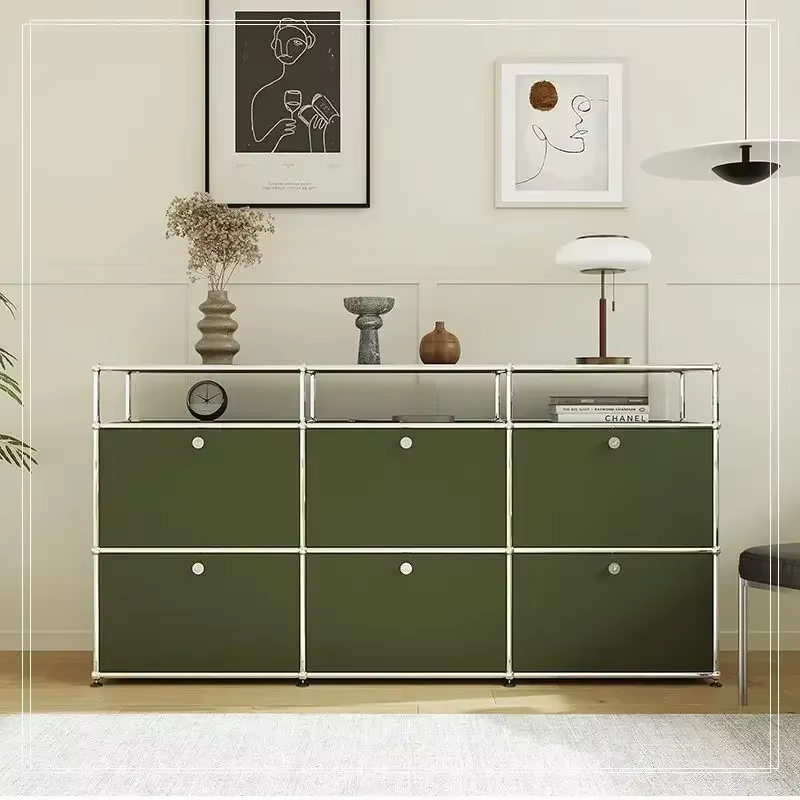 Buffet de salon, armoires de rangement, combinaison modulaire, cadre métallique pour tiroirs de bure