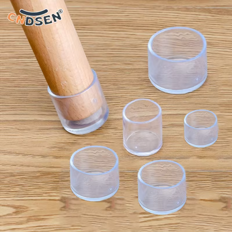 2-10 pièces Transparent rond antidérapant meubles couvre chaise jambières en caoutchouc pieds protec