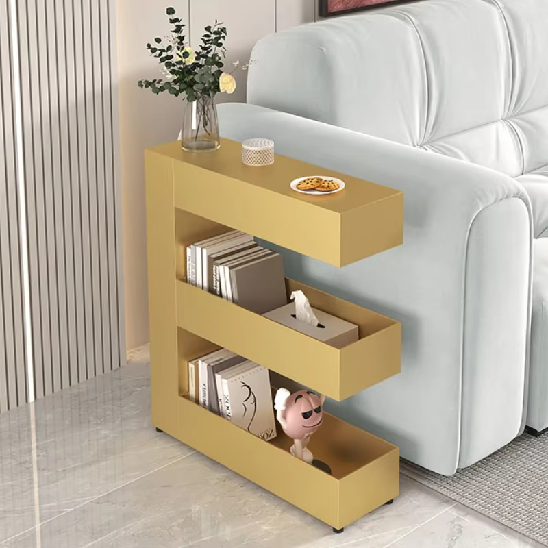 Table basse d'art en fer nordique peu encombrante, espace de meubles de salon, étagère à livres, ran