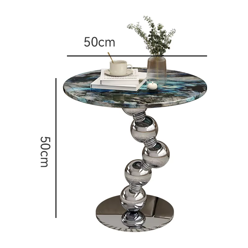 Table basse italienne Simple Glamour luxe ronde Table basse moderne classique Table élégante meubles