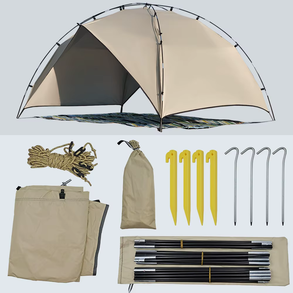 Tente de Camping portable pour parc, 2 ou 4 personnes, arc d'ombrage de plage, abri solaire étanche,