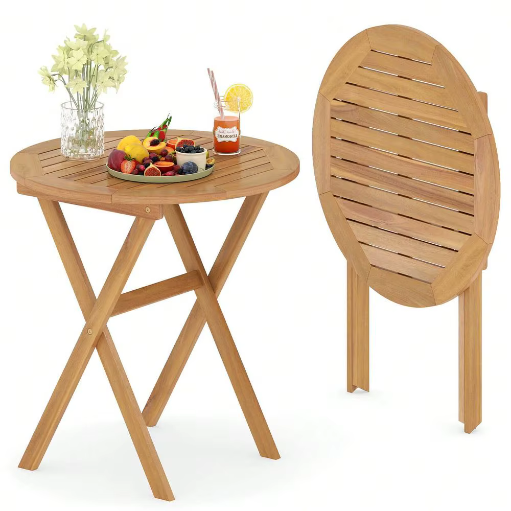 Table d'appoint avec plateau à lattes et structure en X, table basse