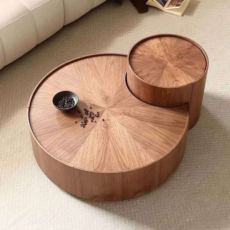 Ensemble de Table basse ronde de luxe de Style moderne, avec rangement, meubles de salon multifoncti
