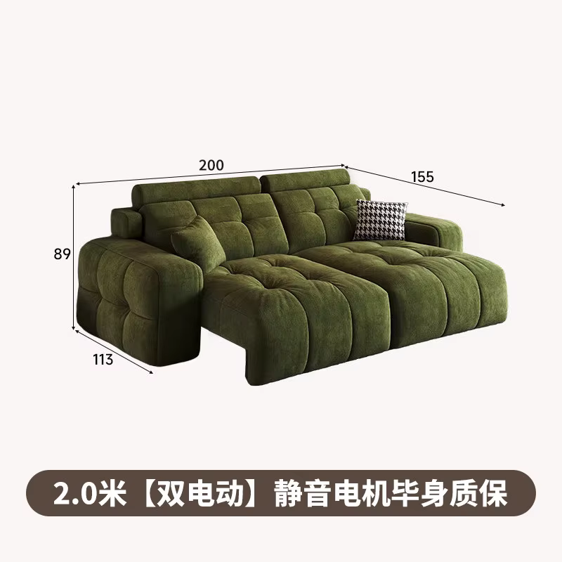Canapé électrique vert grande taille, de luxe italien, pour extérieur et intérieur, mobilier de salo