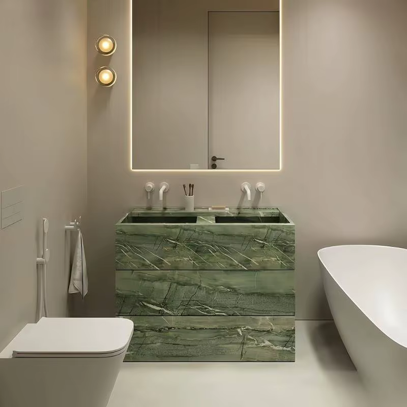 Décors Meuble De Salle De Bain moderne vert européen gain De place Meuble De Salle De Bain debout Me