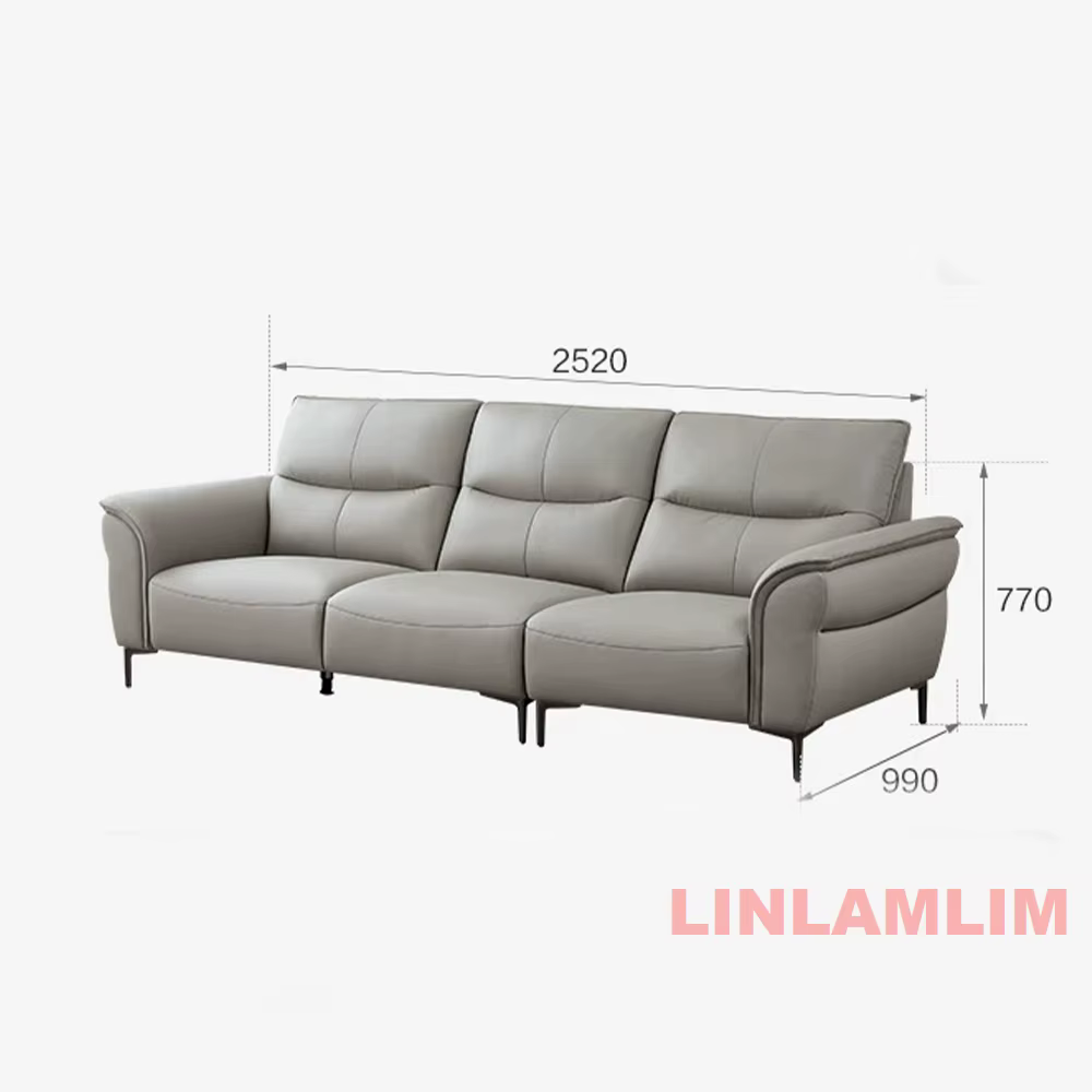 Canapé inclinable électrique en cuir véritable, canapé de cinéma maison moderne avec repose-pieds ré