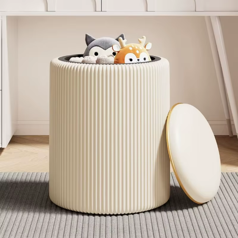 Tabouret de rangement bas rond moderne, tabourets de maquillage, esthétique, confortable, pour une s